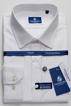 Рубашка белая полоска 1