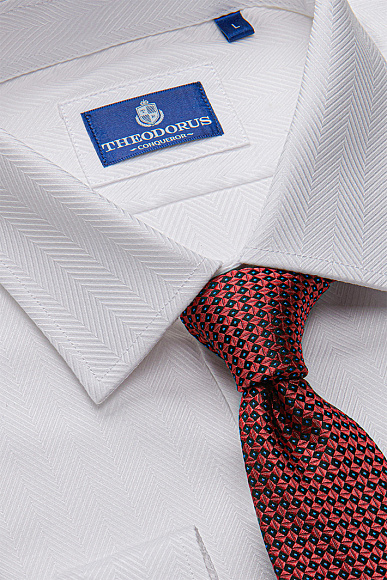 Рубашка белая елочка