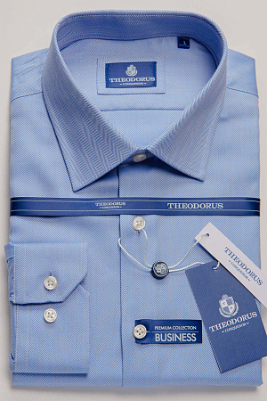 Рубашка голубая елочка